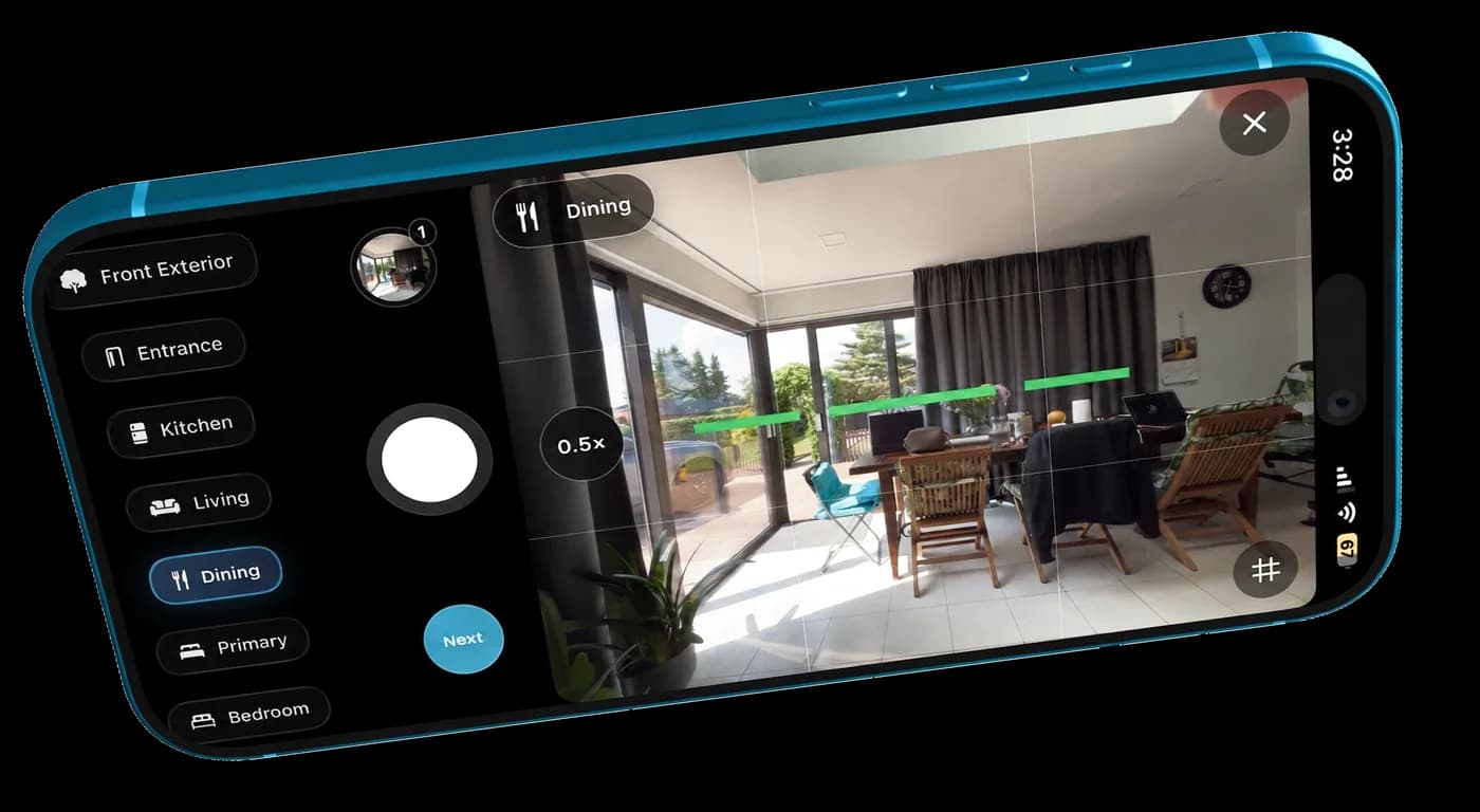 TidyAgent guided listing camera on iPhone
